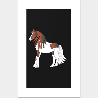 Pretty black-brown-white Tinker draft horse Posters and Art